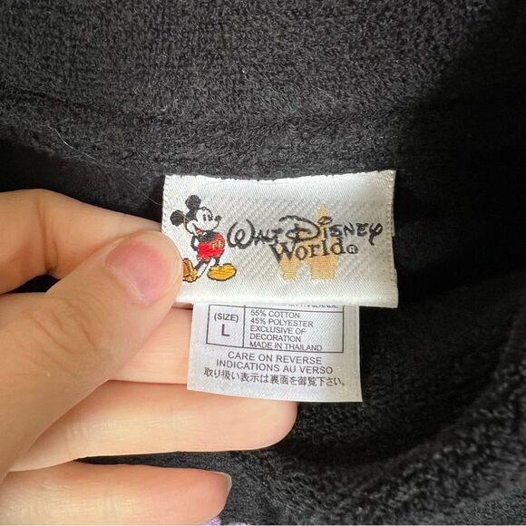 ✨ Vintage Disney Black Minnie Mouse Walt Disney World Terry Sweatshirt Large - Picture 4 of 11